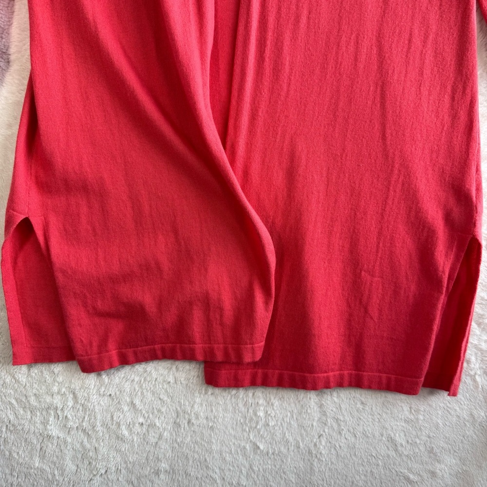 J. Mclaughlin Long Cardigan‎ Women’s XL Coral Pink Cotton Open Front Bohemian - Picture 5 of 9